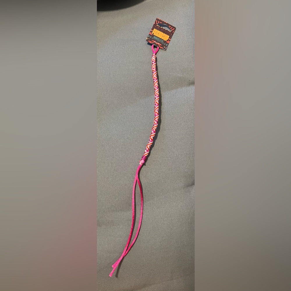 Vibrant Pink and Red Braided Hair Accessory